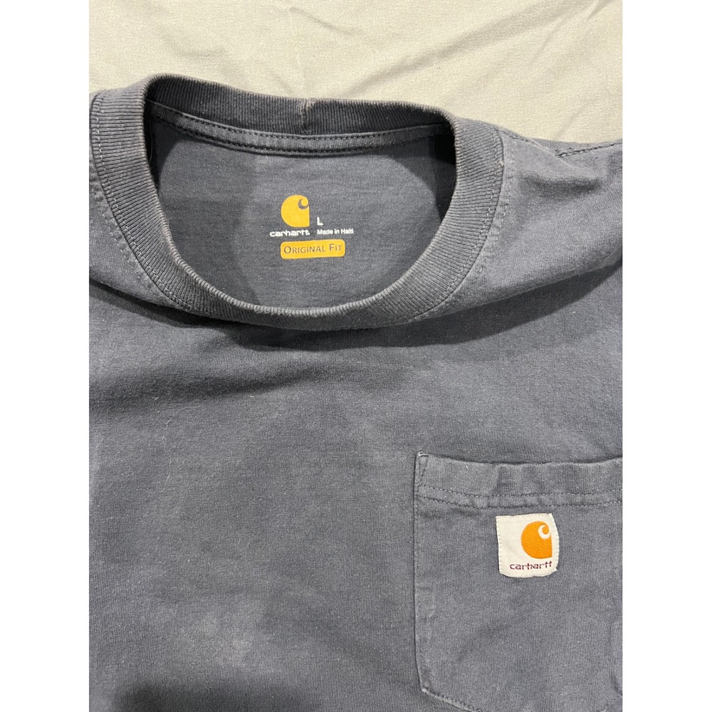 Carhartt K87 Workwear Shirt Mens L Gray Pocket T-Shirt Original Fit